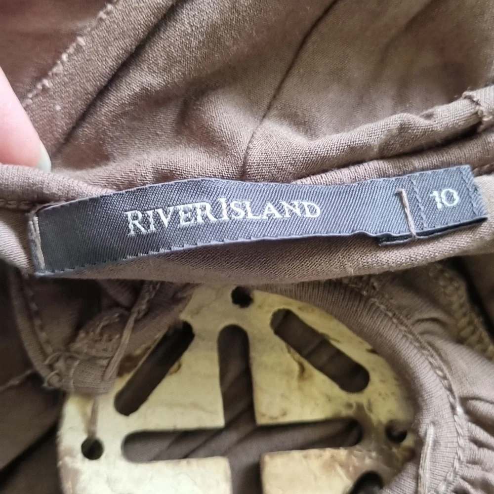 River Island, brown halter neck top, stretchy material, size 10 - Picture 6 of 7